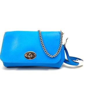 Coach Crossgrain Leather Mini Ruby Crossbody Azure